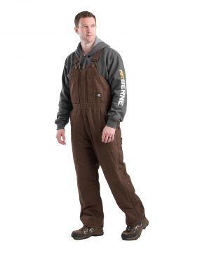 Men's Berne Highland Washed Insulated Bib Overall-Bark