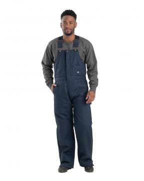 Men's Berne Deluxe Twill Insulated Bib Overall-Navy