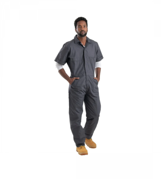 Men's Berne Poplin Short Sleeve Coverall - Charcoal