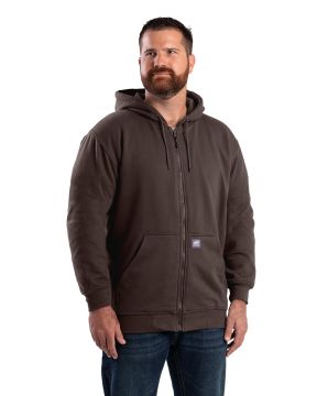 Men's Berne Thermal Lined Hooded Sweatshirt-Dark Brown