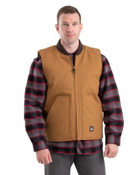 Men's Berne Workman's Quilt-Lined Vest-Brown
