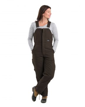 Women's Berne Softstone Insulated Bib-Dark Brown