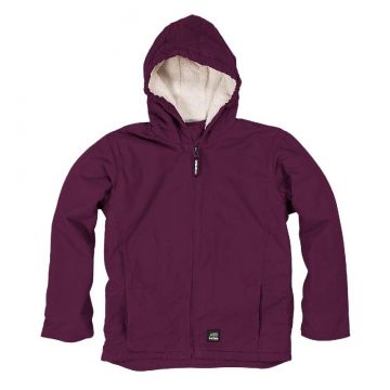 Girls' Berne Softstone Hooded Sherpa Coat-Plum