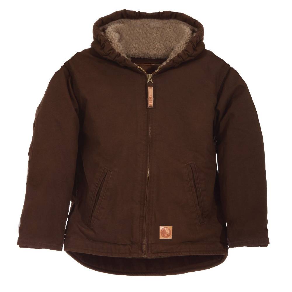 Kids' Berne Softstone Sherpa Hooded Coat-Bark