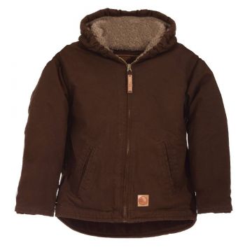 Kids' Berne Softstone Sherpa Hooded Coat-Bark