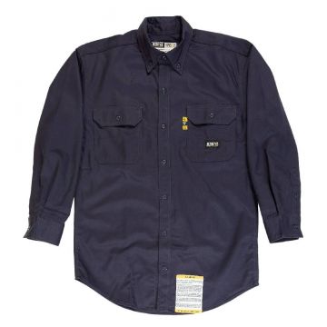 Men's Berne FR Button Down Work Shirt-Navy