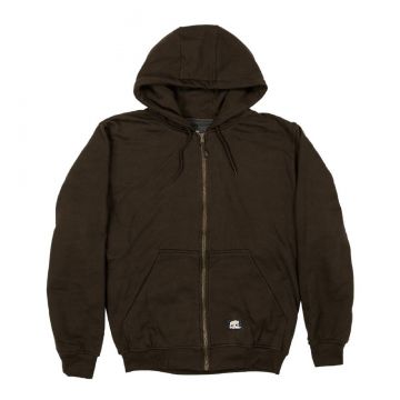 Men's Berne Thermal Lined Hooded Sweatshirt-Dark Brown